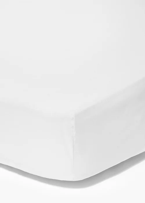 White Polycotton Fitted Bed Sheet - Single Image 1