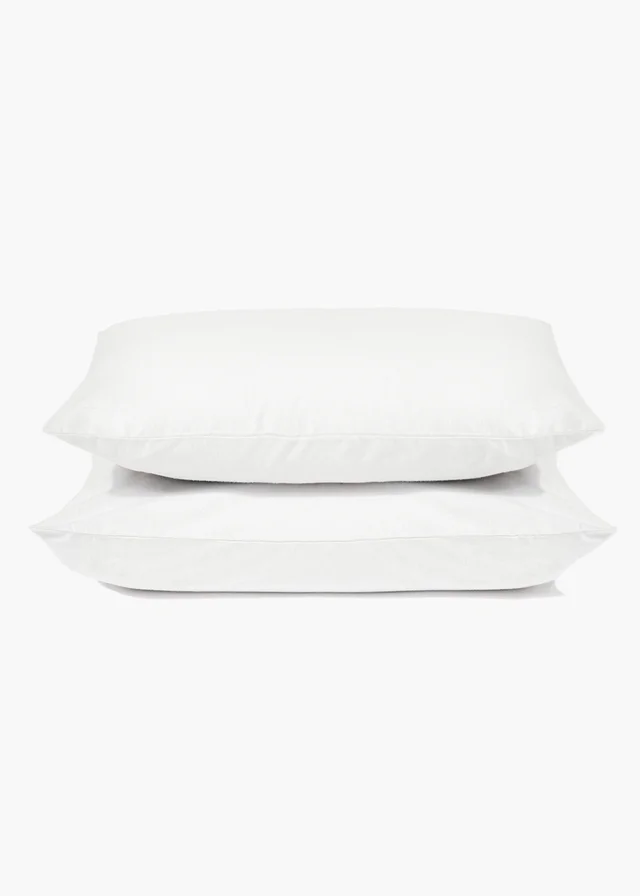 2 Pack White Polycotton Housewife Pillowcase Pair