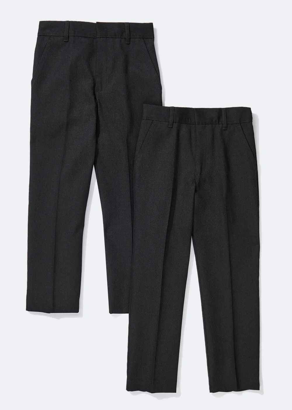 Boys 2 Pack Charcoal Slim Fit School Trousers (3-16yrs) - 7 Yrs Image 1