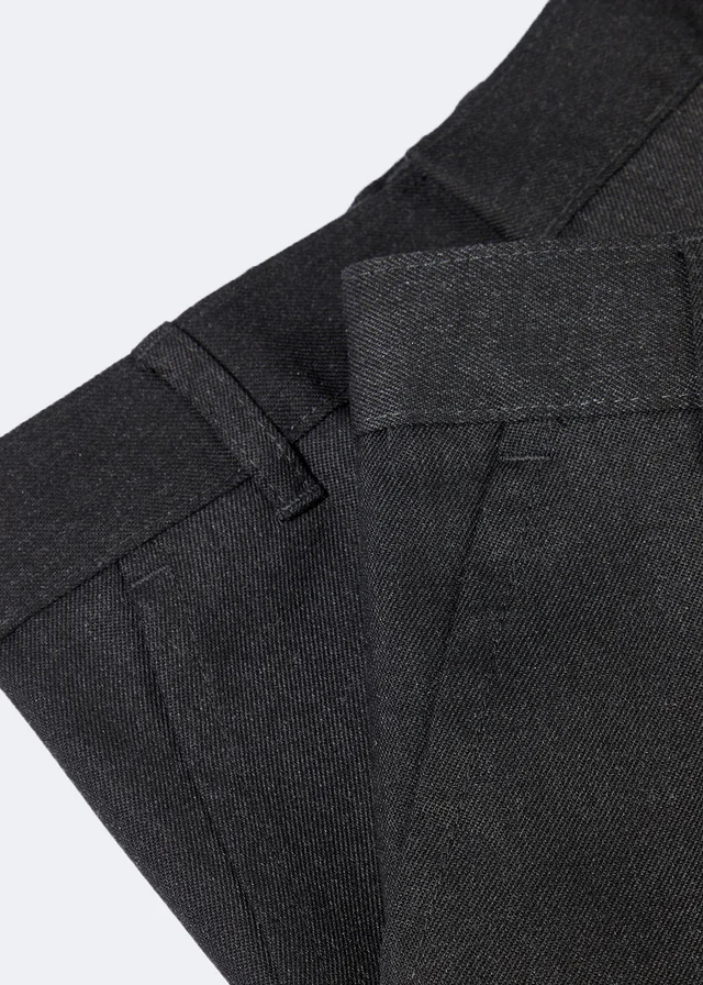 Boys 2 Pack Charcoal Slim Fit School Trousers (3-16yrs)