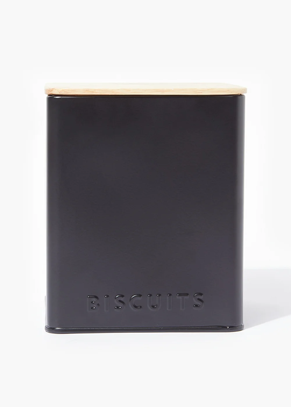 Black Metal Lidded Biscuit Tin Image 1