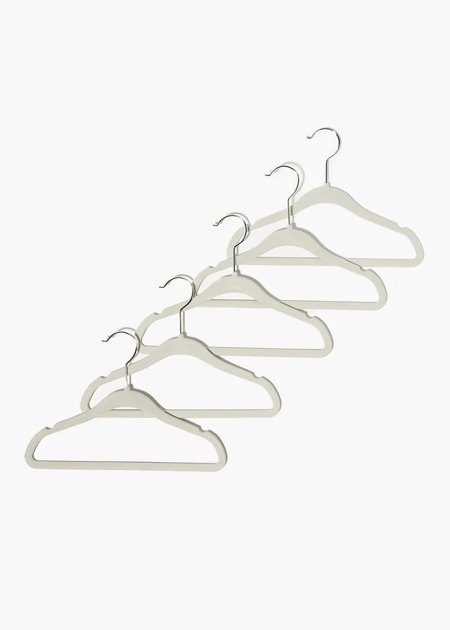 Kids 5 Pack Grey Velour Hangers