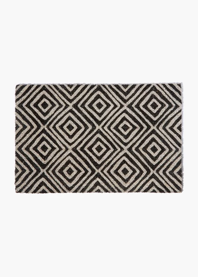 Black Geometric Doormat