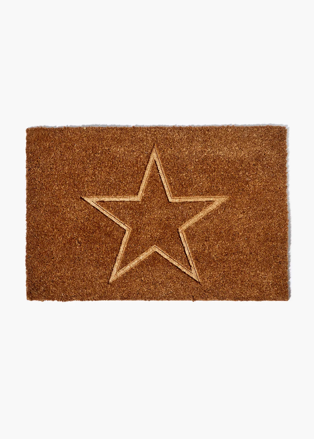 Brown Embossed Star Doormat Image 1