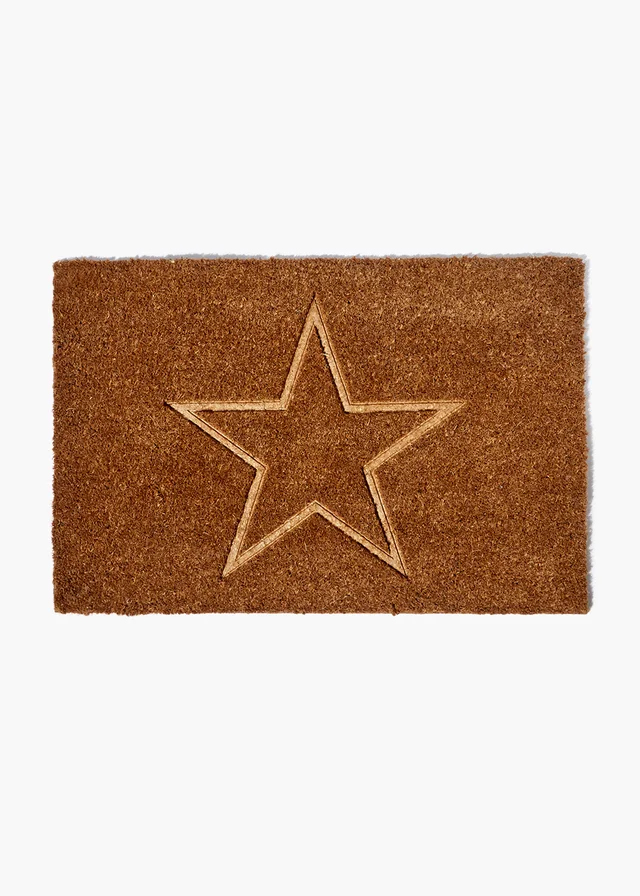Brown Embossed Star Doormat