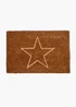 Brown Embossed Star Doormat Image 1