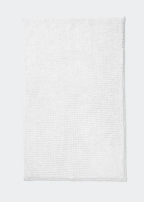 White Chenille Bath Mat (45cm x 75cm) Image 1