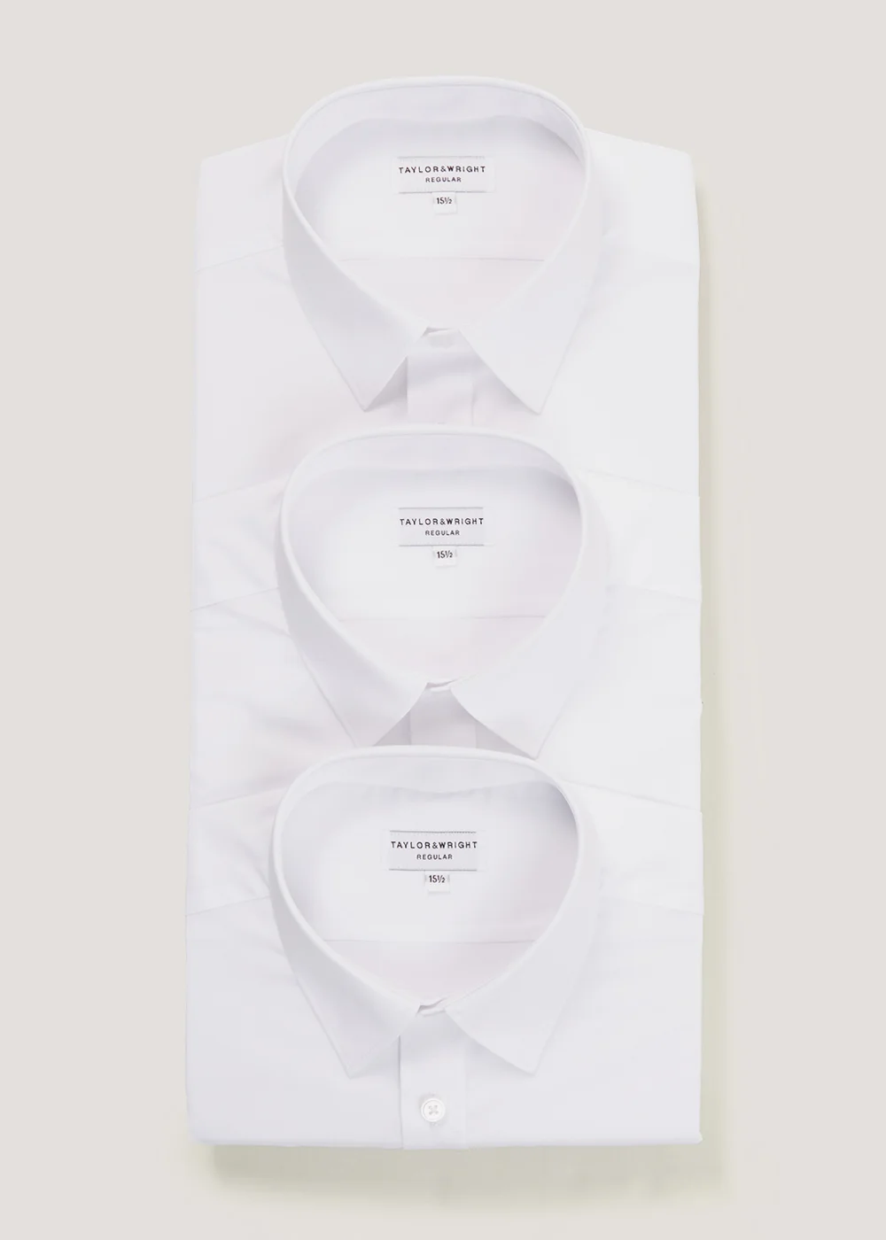 Taylor & Wright 3 Pack White Easy Care Regular Fit Shirts - 14.5 Collar Image 1
