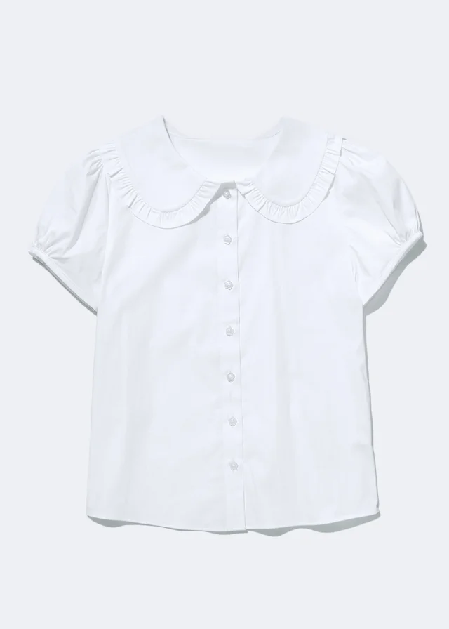 Girls White Frill Collar School Blouse (8-16yrs)