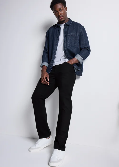 Black Stretch Slim Fit Jeans - 30 Waist Regular Image 2