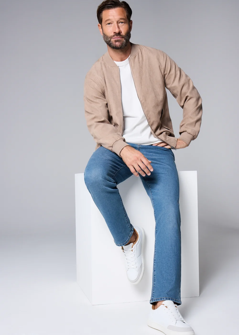 Mid Wash Stretch Slim Fit Jeans - 30 Waist Regular Image 2