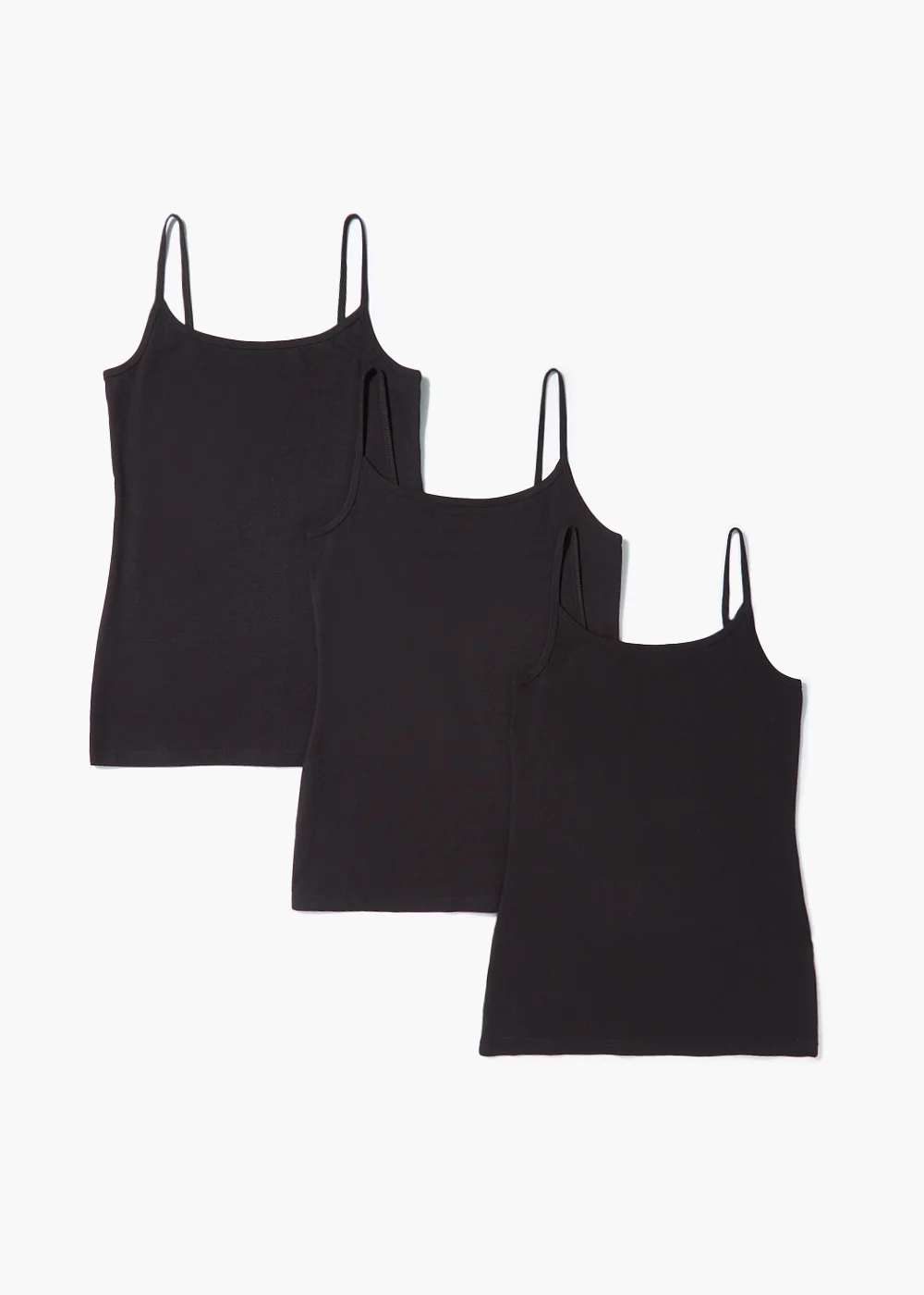 3 Pack Black Essential Cami Tops - Size 8 Image 1