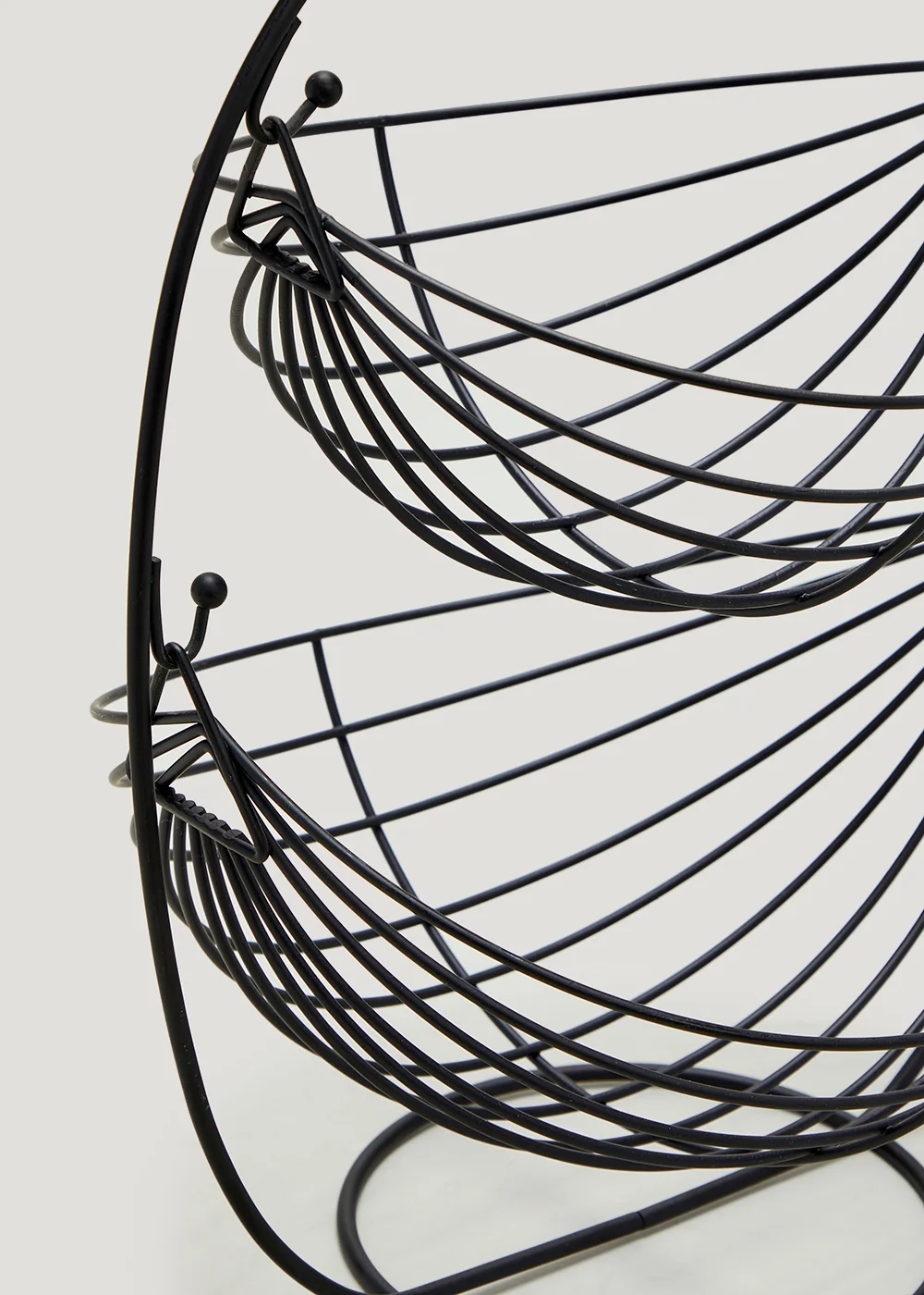 Black Wire Two Tier Fruit Basket Image 2