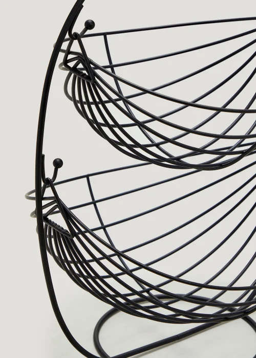 Black Wire Two Tier Fruit Basket Image 2