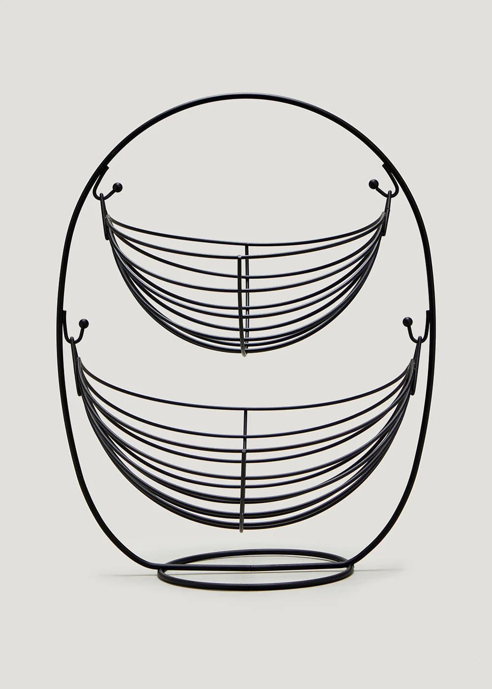 Black Wire Two Tier Fruit Basket Image 1