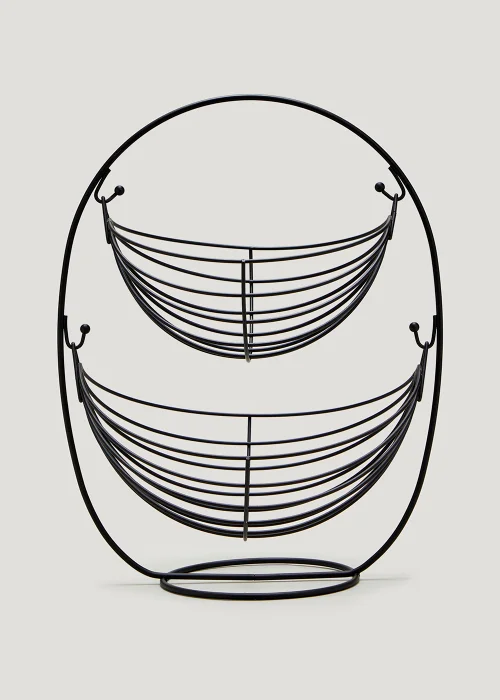 Black Wire Two Tier Fruit Basket Image 1