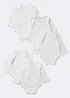 Baby 5 Pack White Long Sleeve Bodysuits (Tiny Baby-36mths) - First Size Image 1