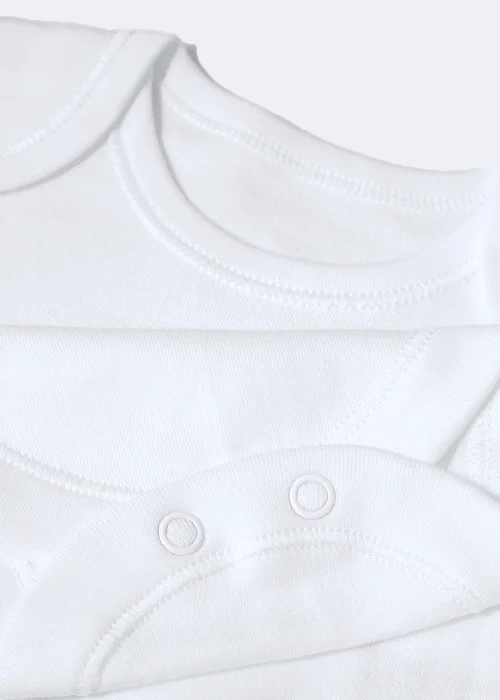 Baby 5 Pack White Bodysuits (Tiny Baby-36mths) - First Size Image 2