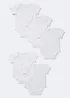 Baby 5 Pack White Bodysuits (Tiny Baby-36mths) - First Size Image 1