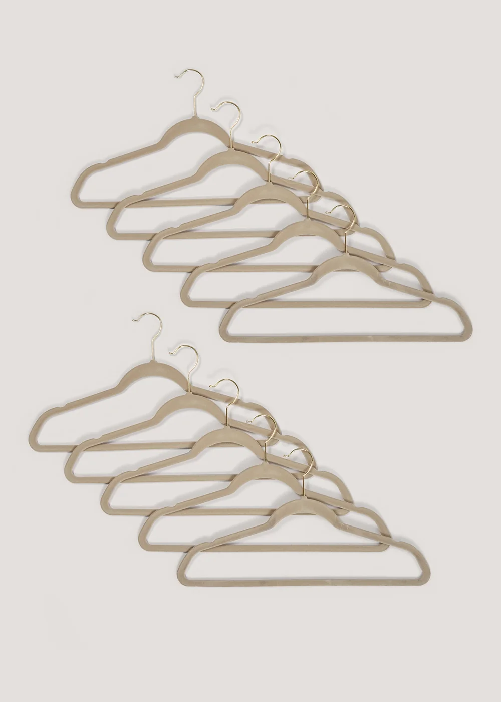 10 Pack Beige Velour Hangers Image 1