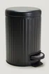 Black Ridged Pedal Bin (26cm x 17cm) Image 1