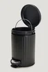 Black Ridged Pedal Bin (26cm x 17cm) Image 2