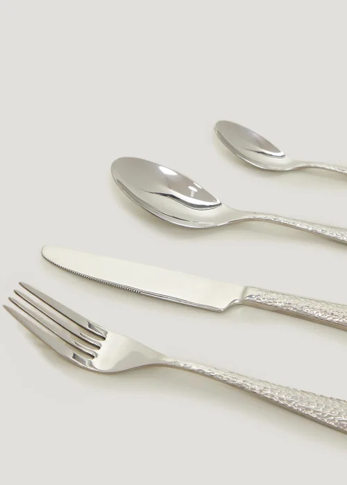 16 Piece Hammered Cutlery Set Image 2