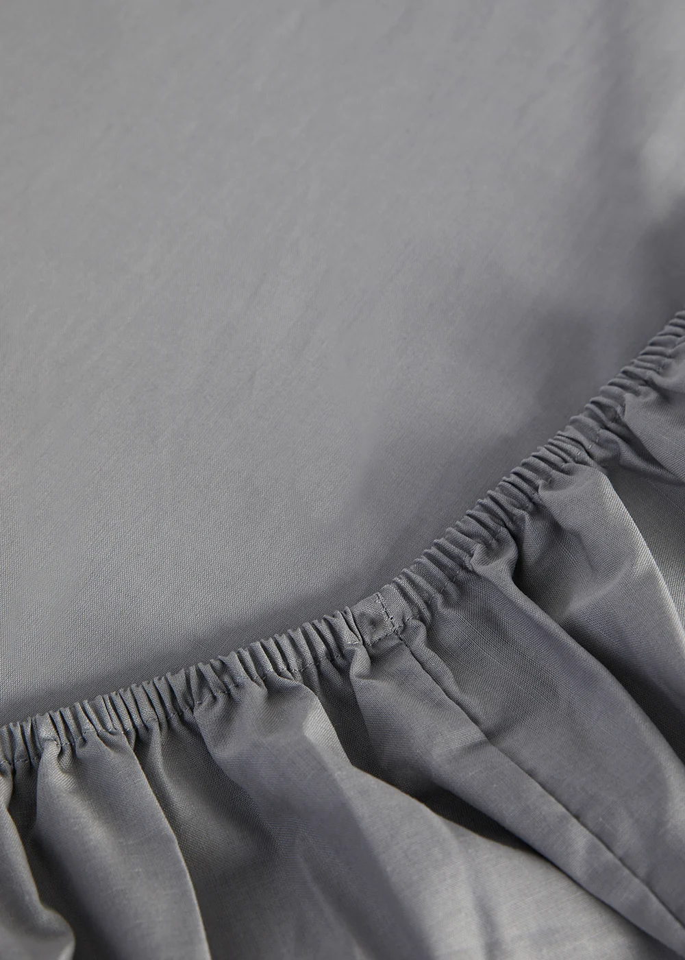 Grey Polycotton Fitted Bed Sheet (144 Thread Count) - Single Image 2