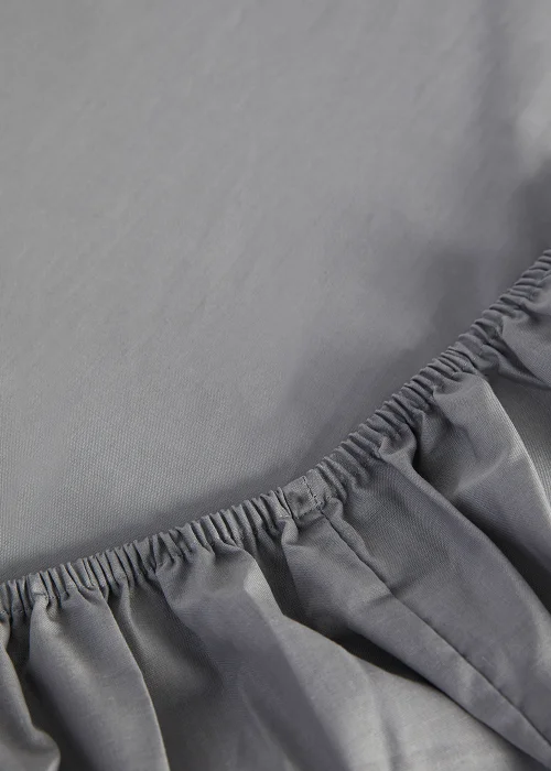 Grey Polycotton Fitted Bed Sheet (144 Thread Count) - Single Image 2