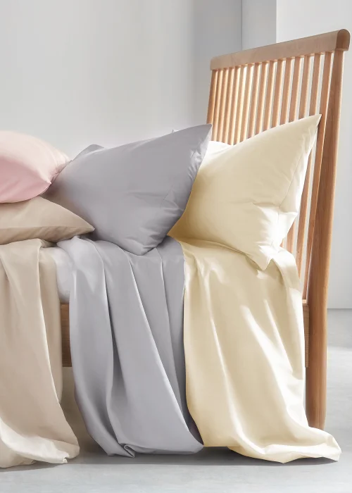 Grey Polycotton Fitted Bed Sheet (144 Thread Count) - Single Image 3