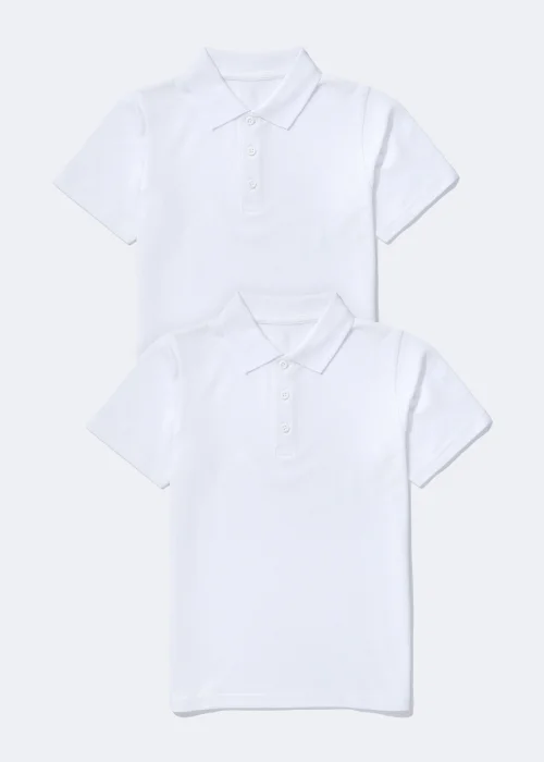 Kids 2 Pack White School Polo Shirts (4-16yrs) - Age 3 Years Image 1