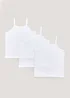 Girls 3 Pack White Cami Vests (2-13yrs) - Age 2 - 3 Years Image 1
