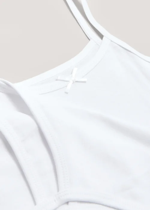 Girls 3 Pack White Cami Vests (2-13yrs) - Age 2 - 3 Years Image 2