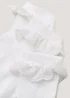 3 Pack White Frill Baby Socks (Newborn-12mths) - Up to 1 Month Image 2