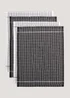 4 Pack Black Check Terry Tea Towels Image 1