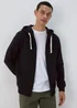 Black Essential Zip Up Hoodie - Small Image 1