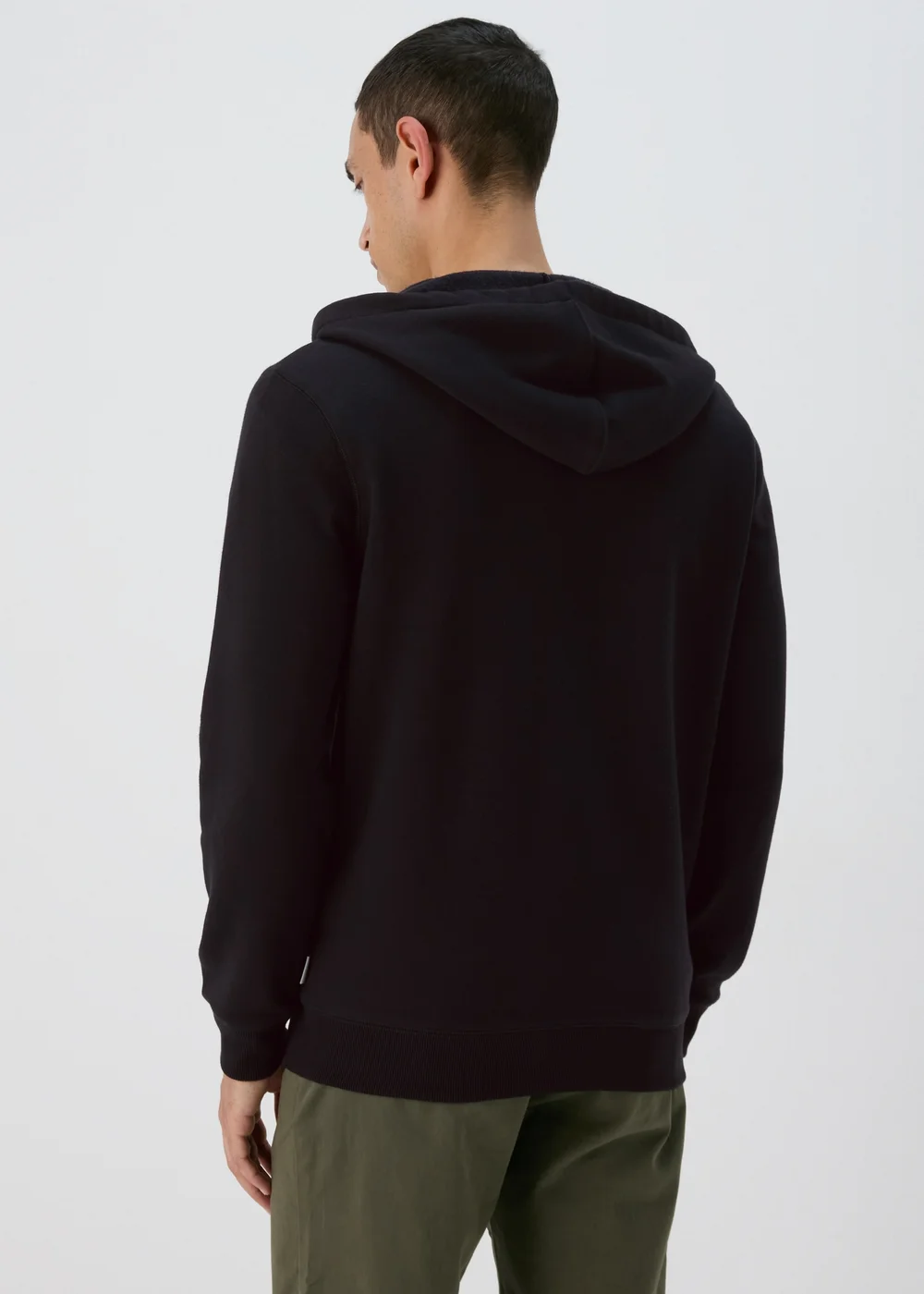 Black Essential Zip Up Hoodie - Small Image 2