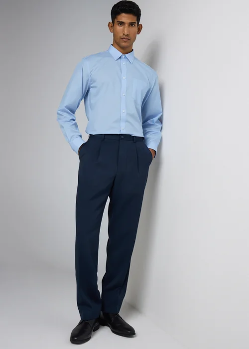 Taylor & Wright Blue Easy Care Regular Fit Shirt - 15 Collar Image 2