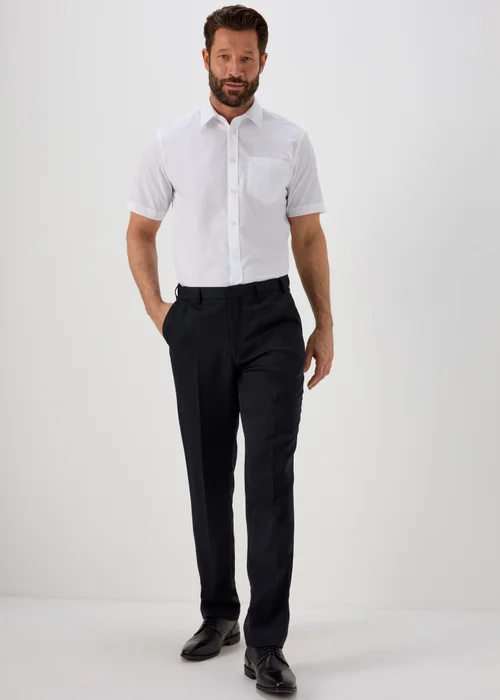 Taylor & Wright White Easy Care Regular Fit Short Sleeve Shirt - 14.5 Collar Image 4