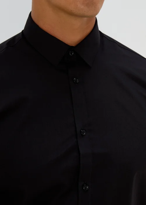 Taylor & Wright Black Easy Care Slim Fit Shirt - 14 Collar Image 4