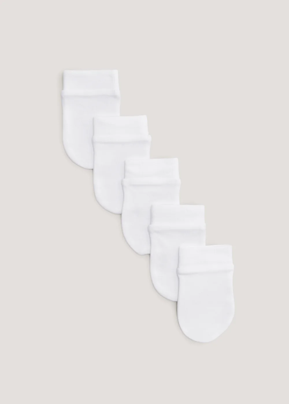Baby 5 Pack White Scratch Mitts - One Size Image 1