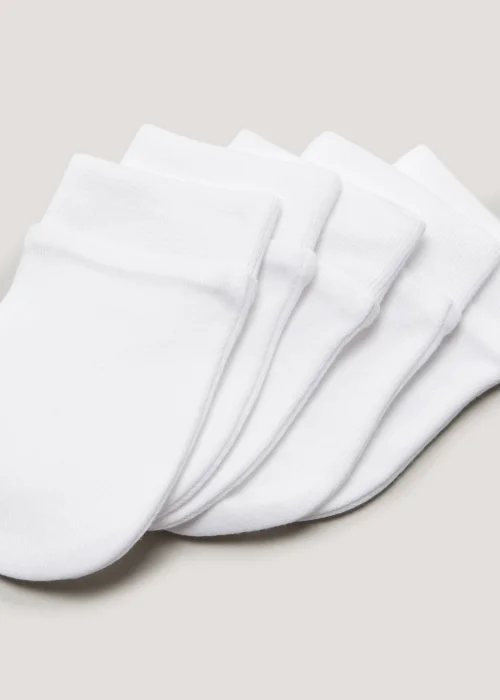 Baby 5 Pack White Scratch Mitts - One Size Image 2