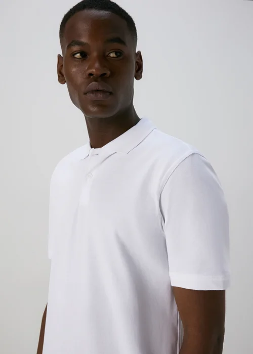 White Essential Polo Shirt - Small Image 3