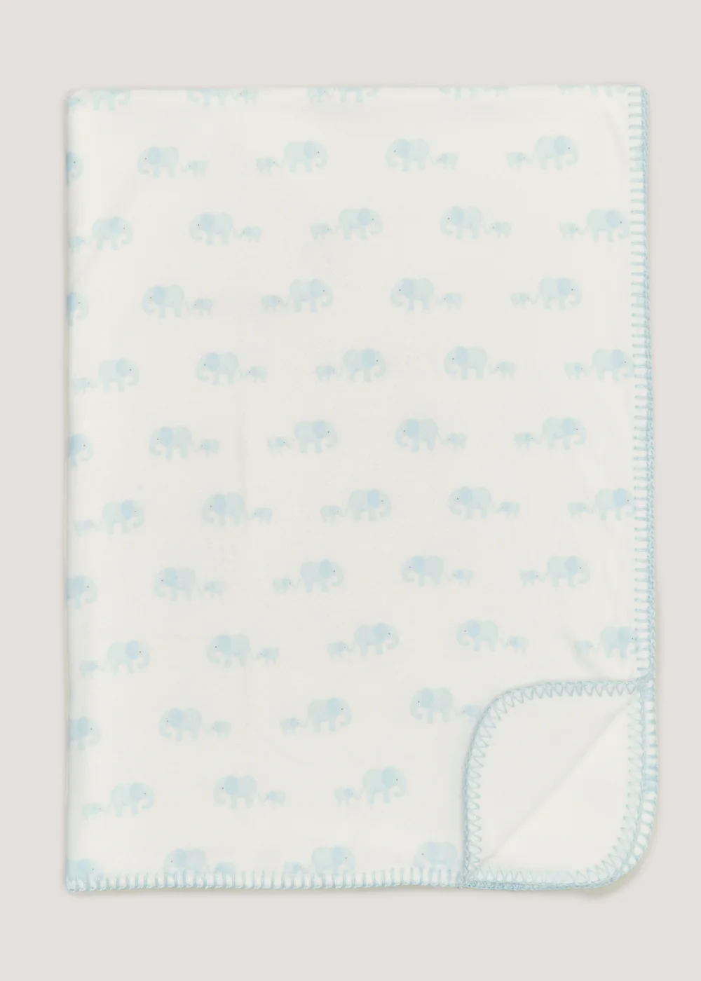 Blue Elephant Fleece Baby Blanket (100cm x 75cm) - One Size Image 1