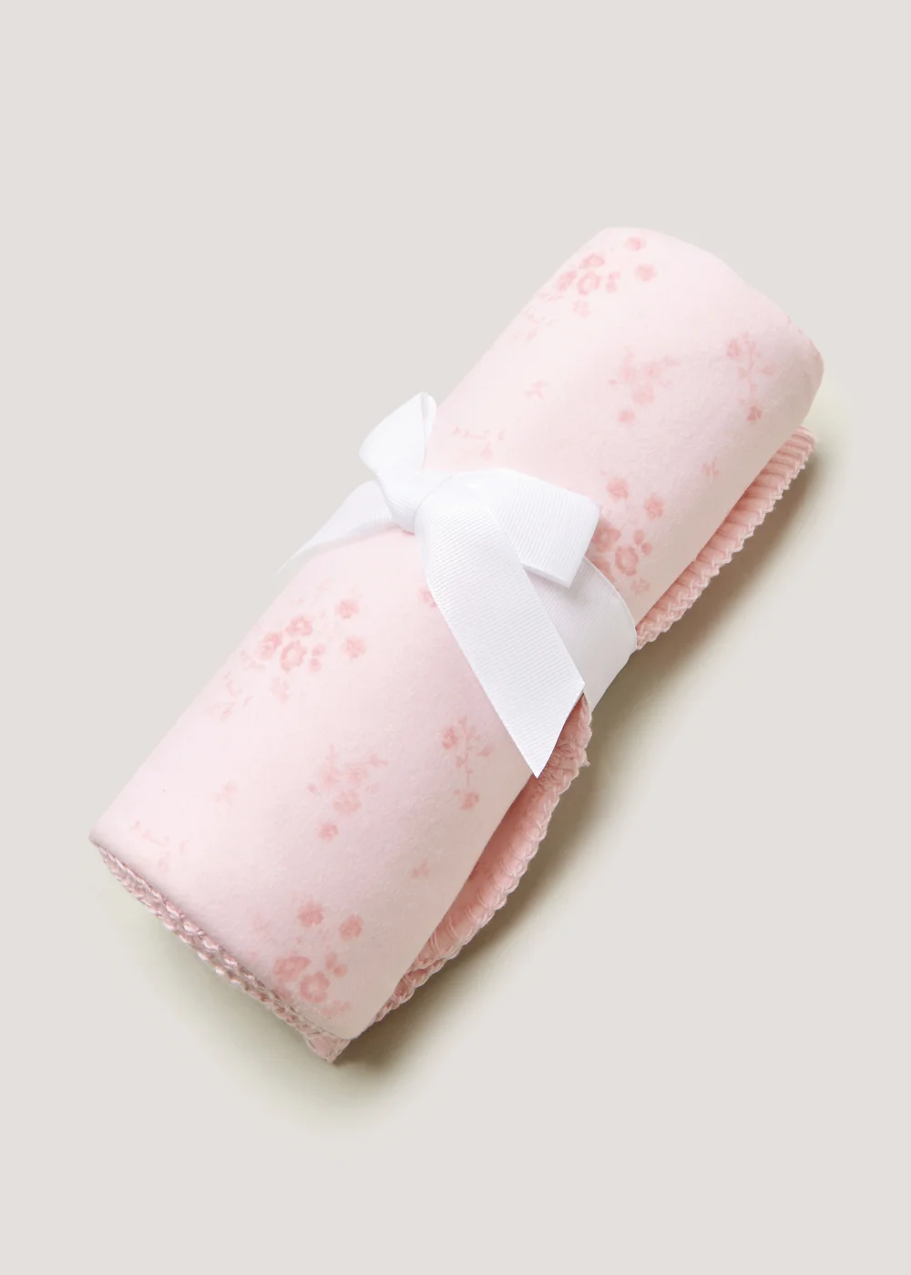 Pink Floral Fleece Baby Blanket (100cm x 75cm) - One Size Image 2
