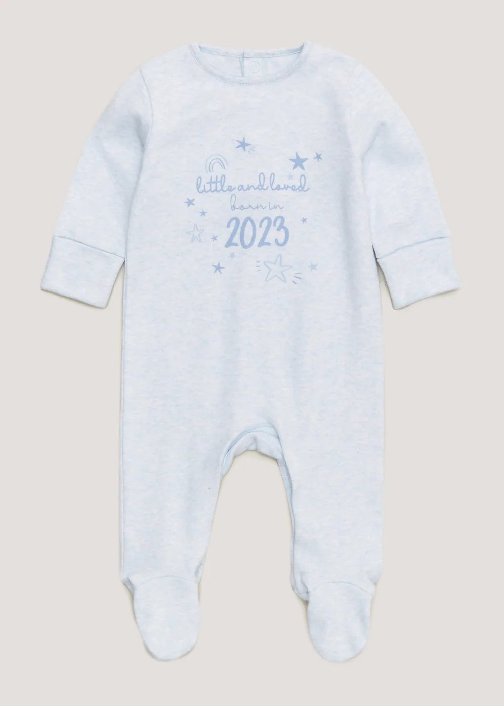 Baby Blue Born in 2023 Sleepsuit (Tiny Baby-18mths) - Tiny Baby Image 1