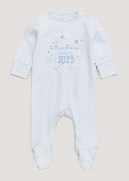 Baby Blue Born in 2023 Sleepsuit (Tiny Baby-18mths) - Tiny Baby Image 1