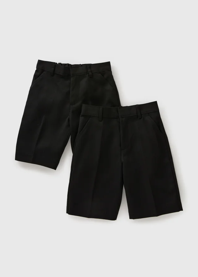 Boys 2 Pack Black Classic School Shorts (3-13yrs)
