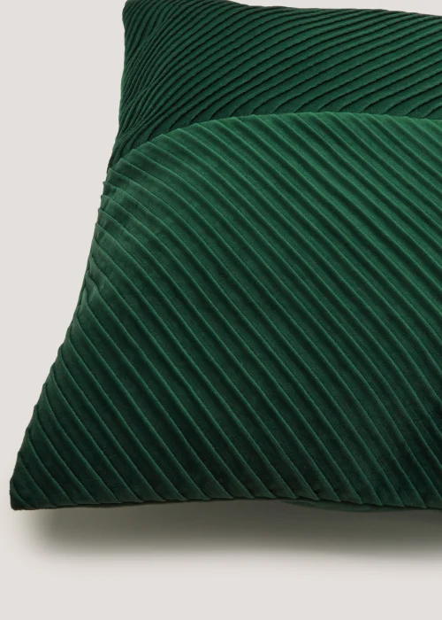 Green Pleated Velvet Cushion Image 3
