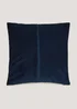 Navy Pleated Velvet Cushion Image 1